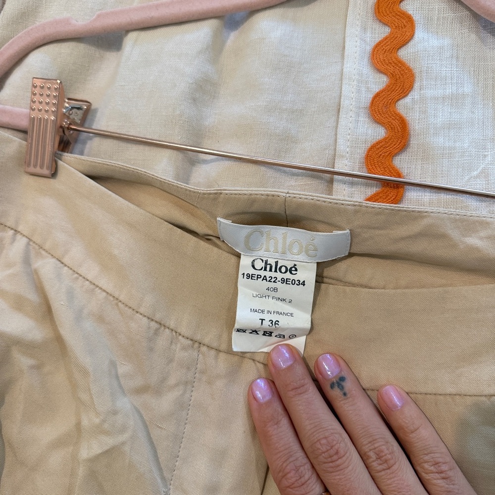 Chloé Beige (soft pink) Crop trousers